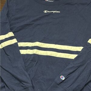 Champion Black Tee with Multicolor Trim